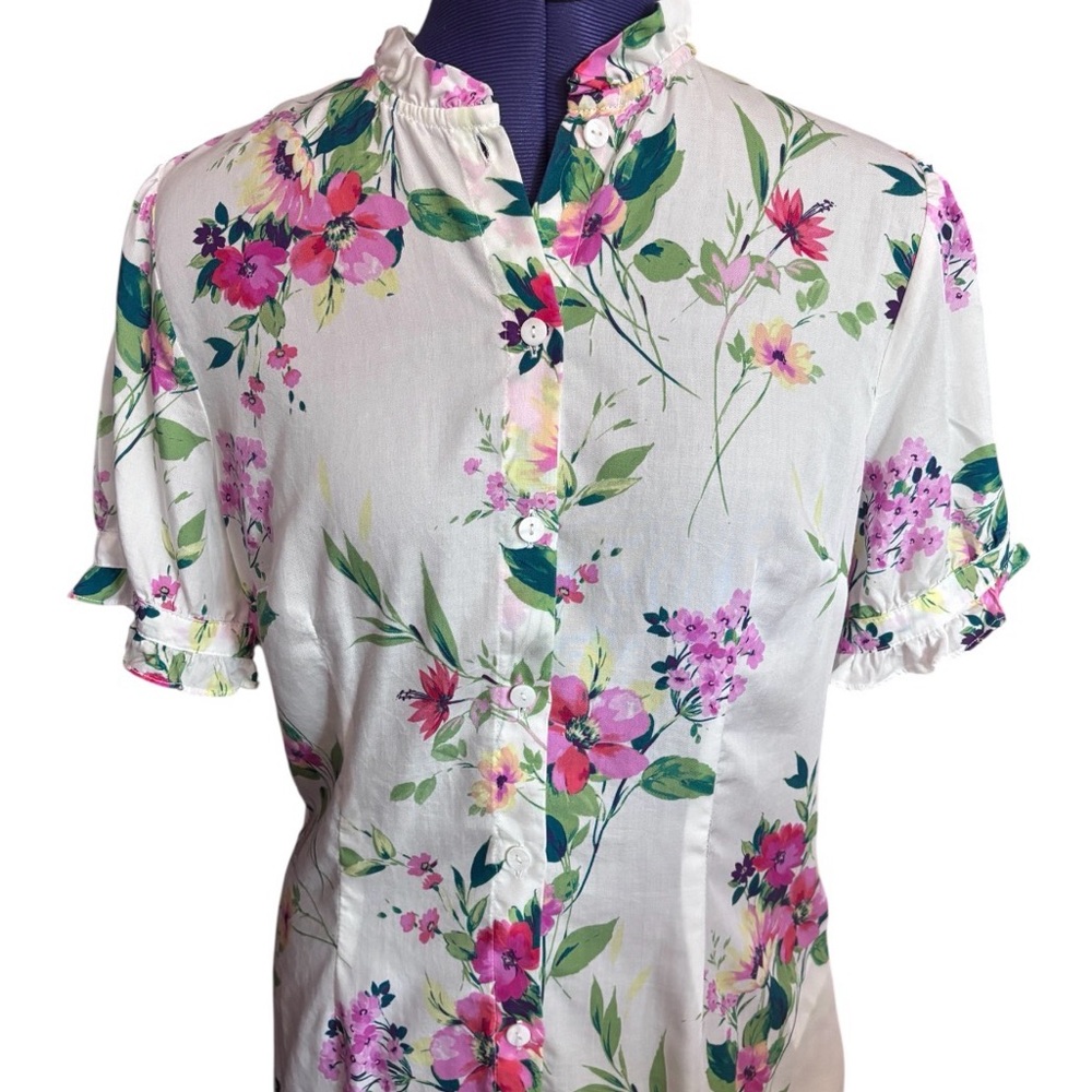 Kut from the Kloth Blouse Floral Button-Up Small